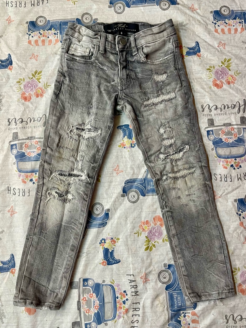 Jordan Craig Kids Legacy Edition Distressed Adjustable Waist Skinny Jeans Size 6